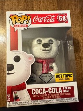 Coca-Cola White Polar Bear with Red Glitter Scarf Pop! Figure